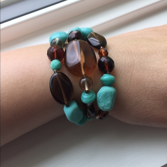 Chunky Czech Glass Beaded Bracelet - Picture 2 of 4